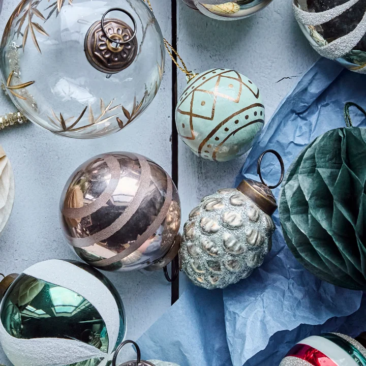 House Doctor - Cone Ornamente, Ø 4 cm, antikes silber