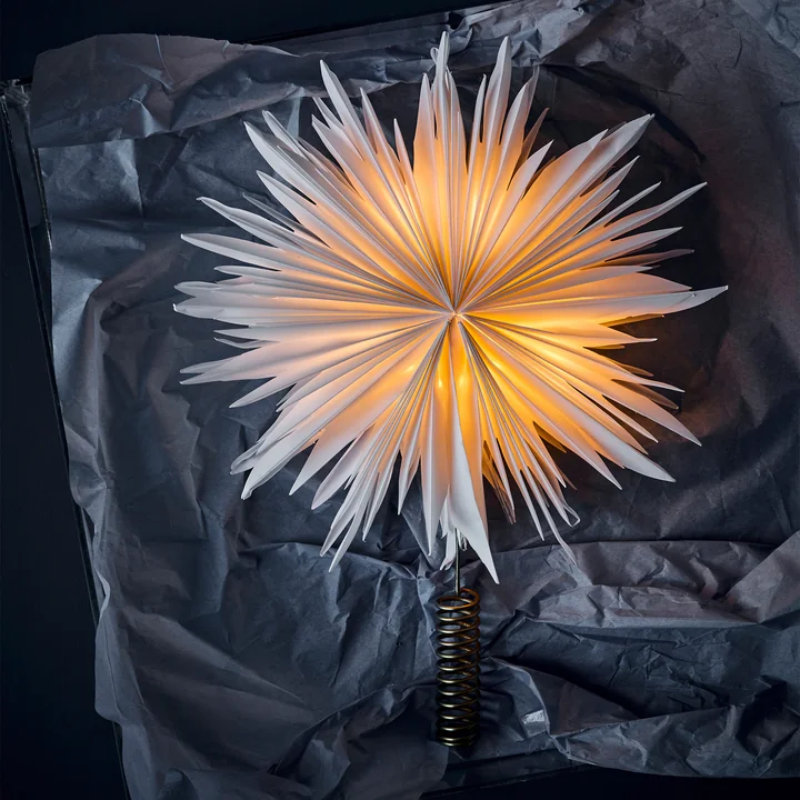 House Doctor - Gant, Top star LED-Christbaumleuchte, weiss / messing finish