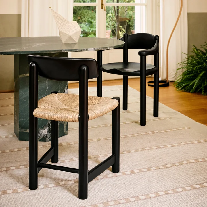 Gubi - Daumiller Stuhl, schwarz-braun / natur