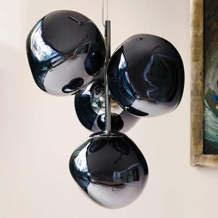 Tom Dixon - Melt Mini LED Kronleuchter, smoke / silber