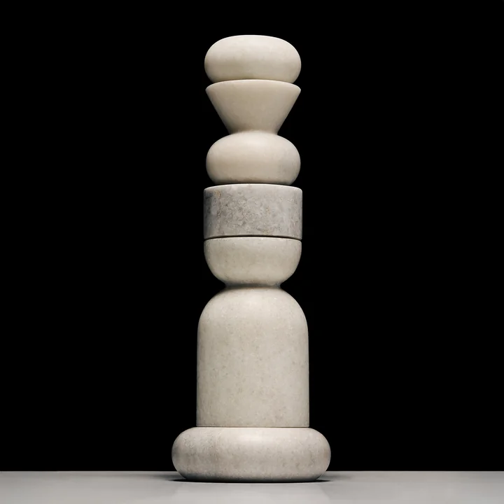 Tom Dixon - Stone Stacking Kerzenhalter, H 36 cm, weiss