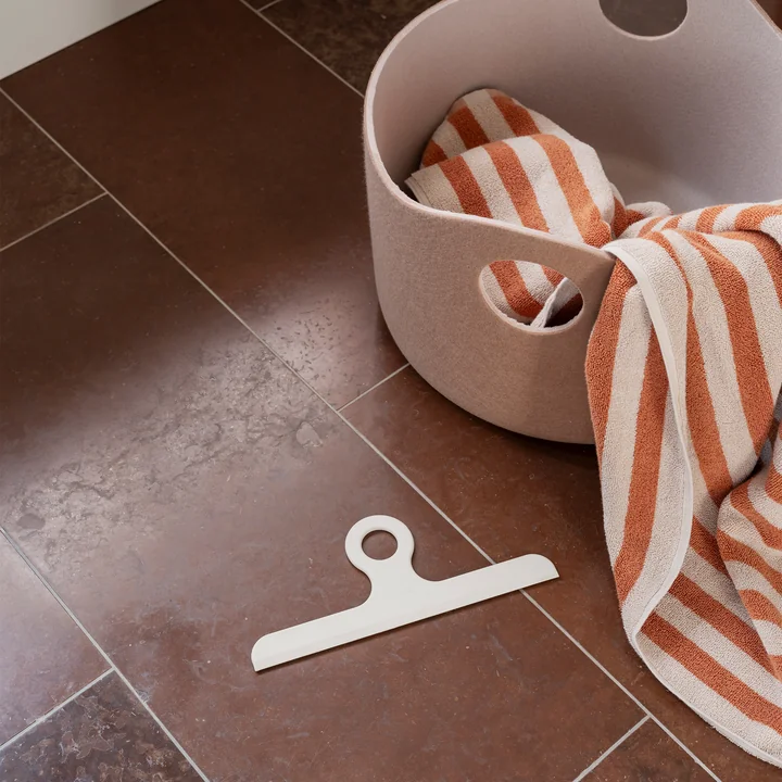 Blomus - Arto Badetuch, 140 x 70 cm, dicke Streifen, moonbeam / amber brown