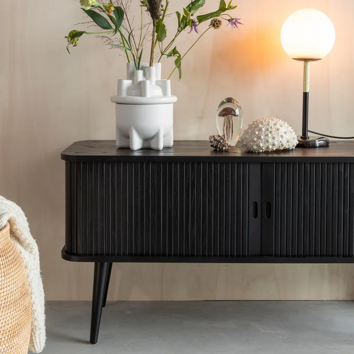 Zuiver - Barbier Sideboard mit Schiebetüren, schwarz