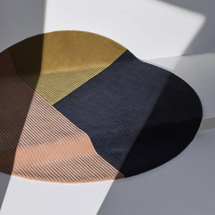 Northern - Row Wollteppich, Ø 200 cm, caviar, tuscany, tapenade