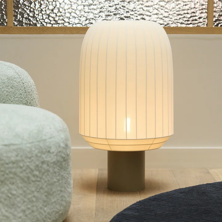 Northern - Tradition Bodenleuchte, Ø 39 cm / H 70 cm, offwhite / graubeige