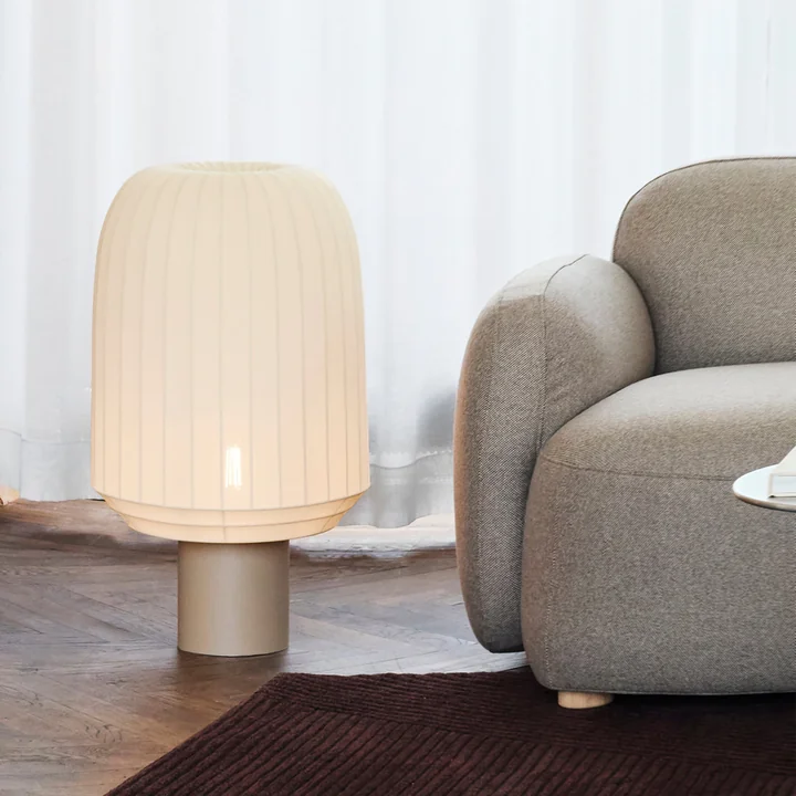 Northern - Tradition Bodenleuchte, Ø 39 cm / H 70 cm, offwhite / graubeige