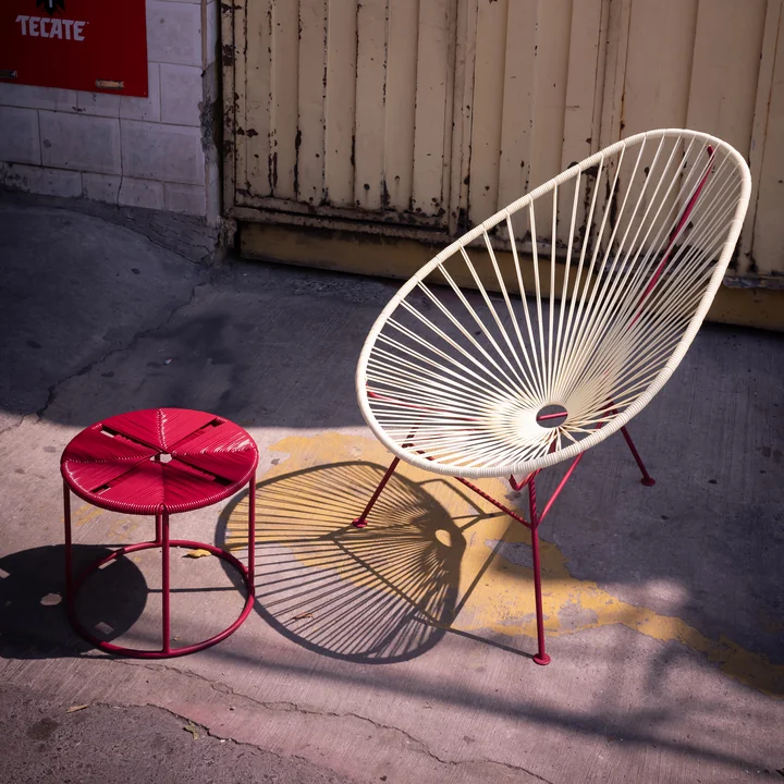 Acapulco Design - Acapulco Classic Chair, CDMX DOS, weiss / burgundy red