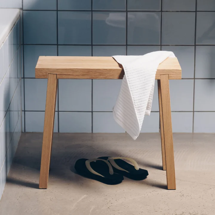 side by side - Hockerbank, gross, Eiche natur