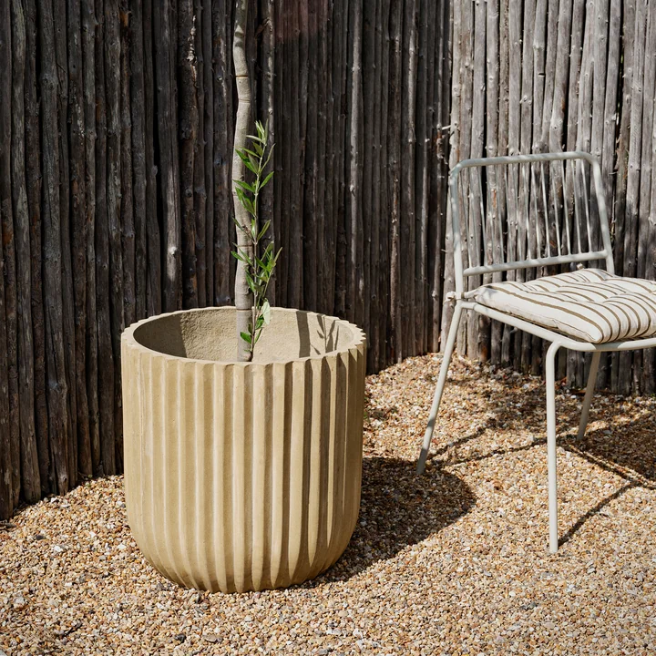 Broste Copenhagen - Fiber Pflanztopf, Ø 50 x 50 cm, antique beige