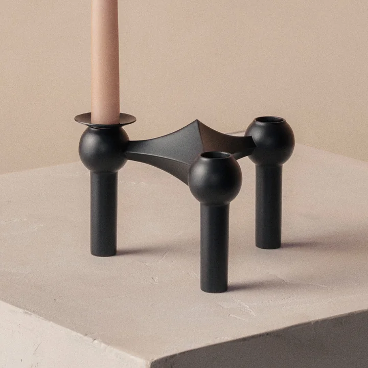 Stoff Nagel - Kerzenhalter Cuff, schwarz