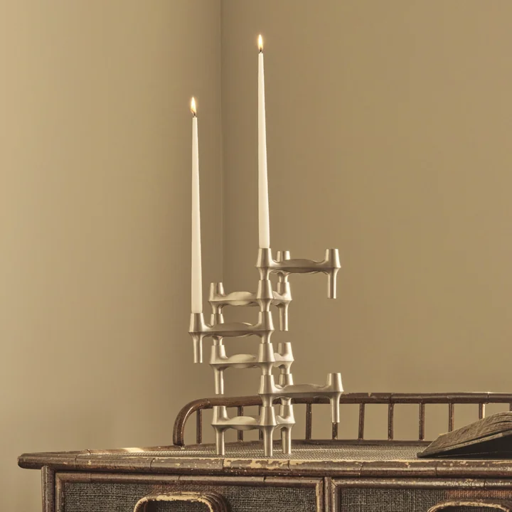 Stoff Nagel - BMF Kerzenhalter, Chrom gebürstet