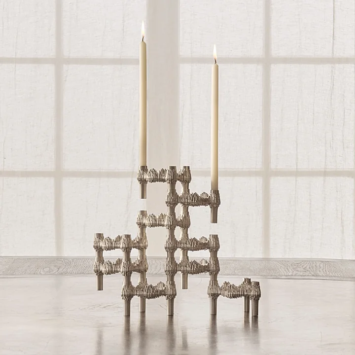 Stoff Nagel - Quist Kerzenhalter, Chrom gebürstet