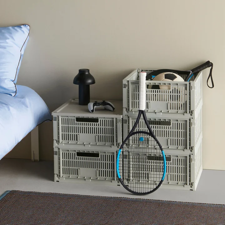 HAY - Colour Crate Korb Square L, 42 x 42 cm, grau, recycled