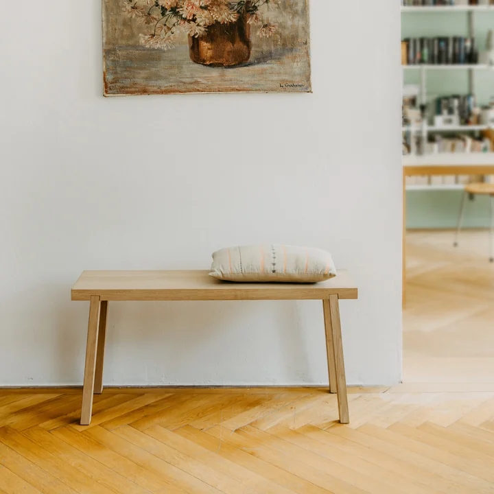 side by side - Hockerbank, gross, Eiche natur