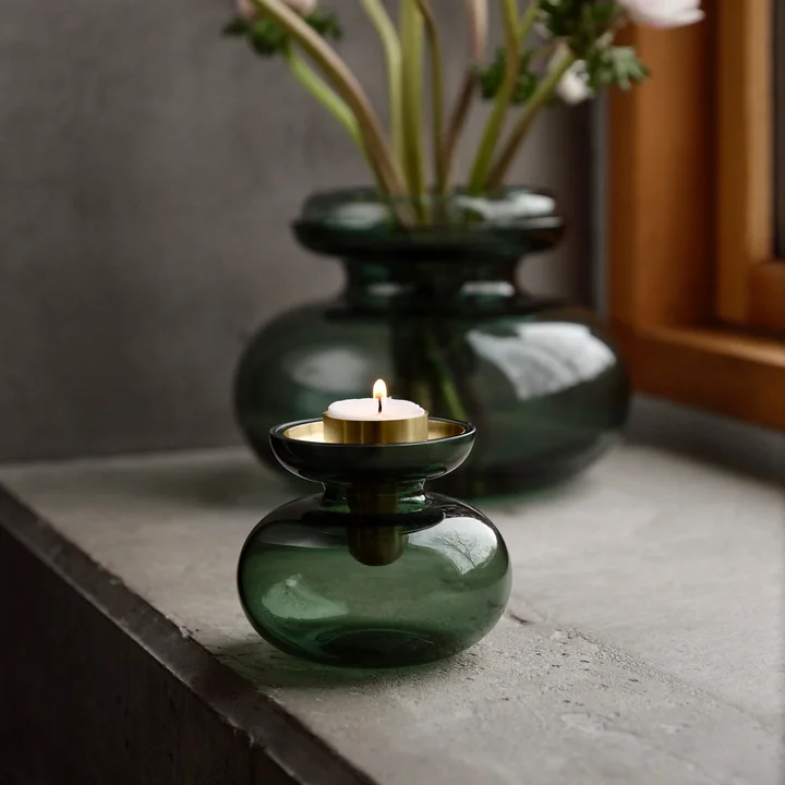 Zone Denmark - Inu Vase / Kerzenhalter, smoked grey