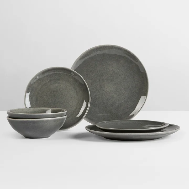 Broste Copenhagen - Nordic Rain Geschirr Dinner-Set, (6-tlg.)