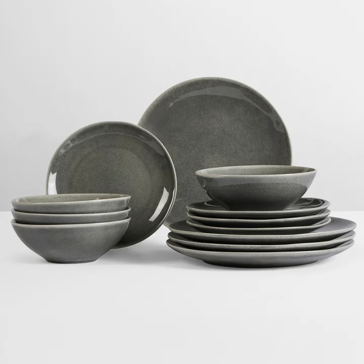 Broste Copenhagen - Nordic Rain Geschirr Dinner-Set, (12-tlg.)