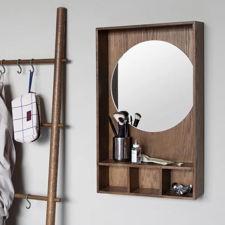 Mette Ditmer - SHOW-ME Spiegel mit Regal, small, Eiche dunkelgeölt