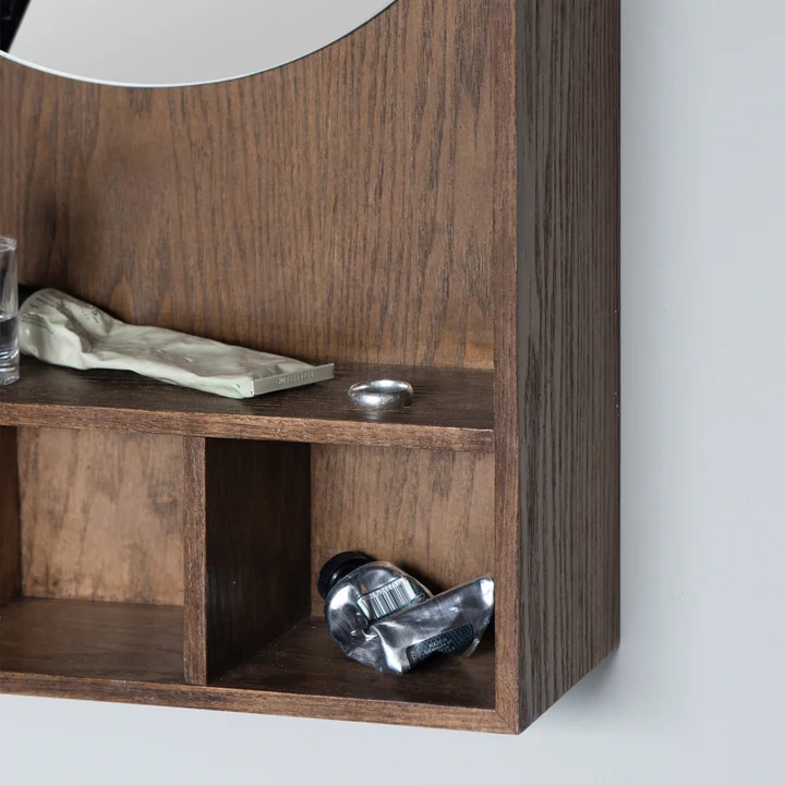 Mette Ditmer - SHOW-ME Spiegel mit Regal, small, Eiche dunkelgeölt