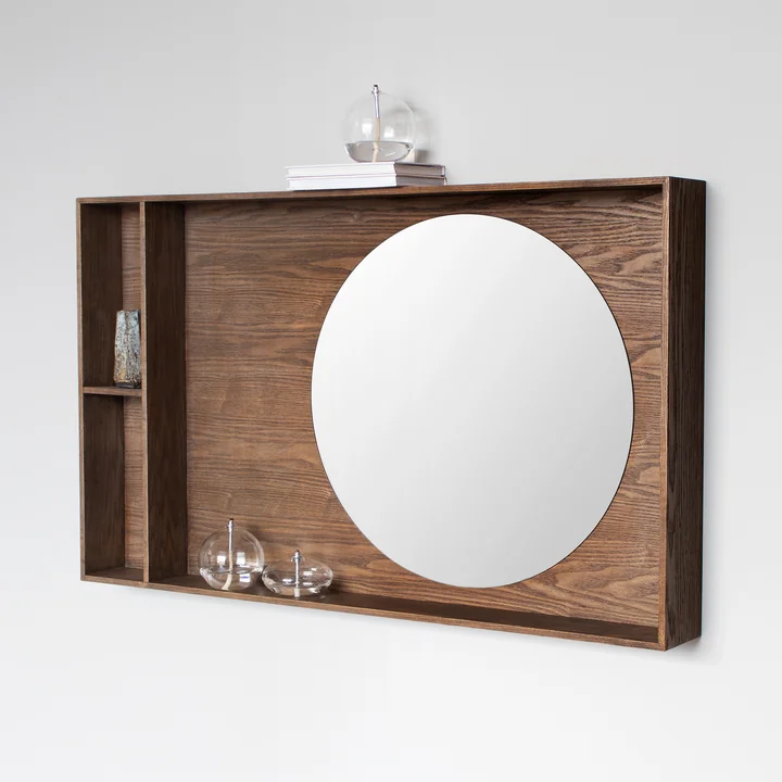 Mette Ditmer - SHOW-ME Spiegel mit Regal, large, Eiche dunkelgeölt