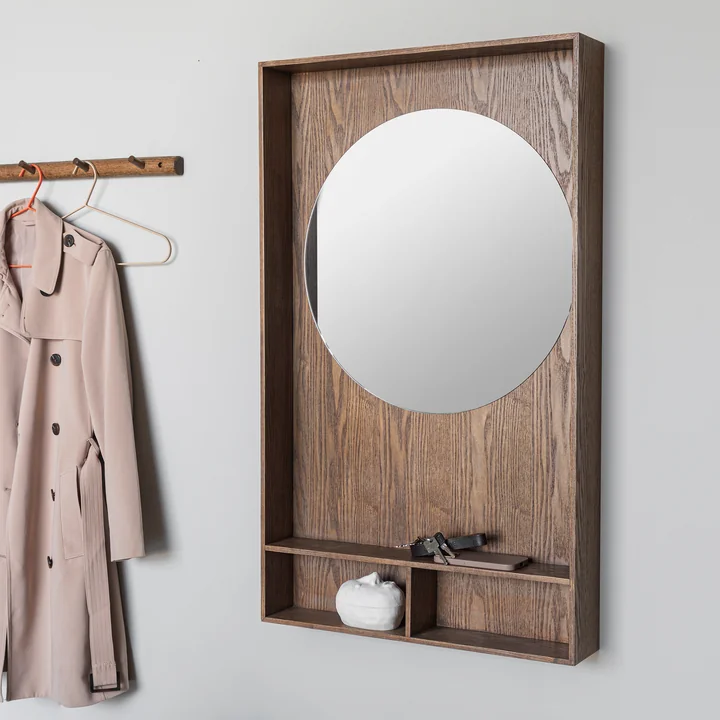 Mette Ditmer - SHOW-ME Spiegel mit Regal, large, Eiche dunkelgeölt