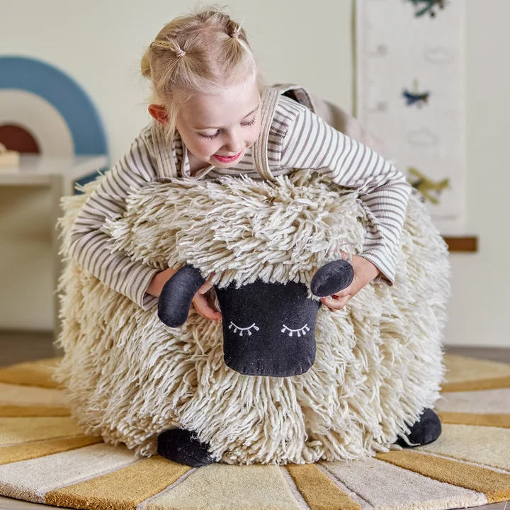 Bloomingville Mini - Dolly Pouf, 50 x 45 cm, weiss