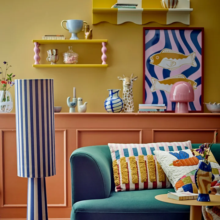 Bloomingville Mini - Bubbi Wandregal, 80 cm, gelb / weiss