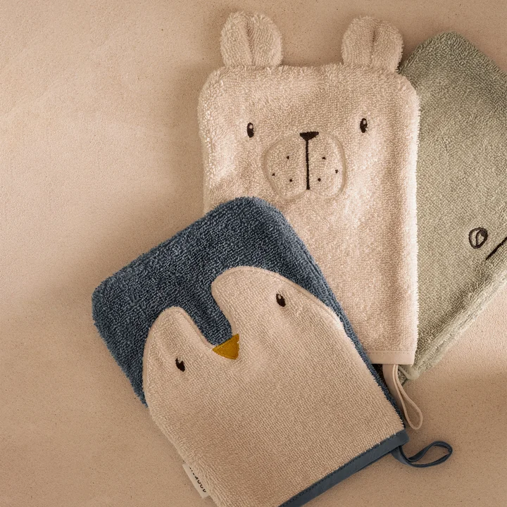 LIEWOOD - Sylvester Waschlappen, Arctic sea / ocean view (3er-Set)