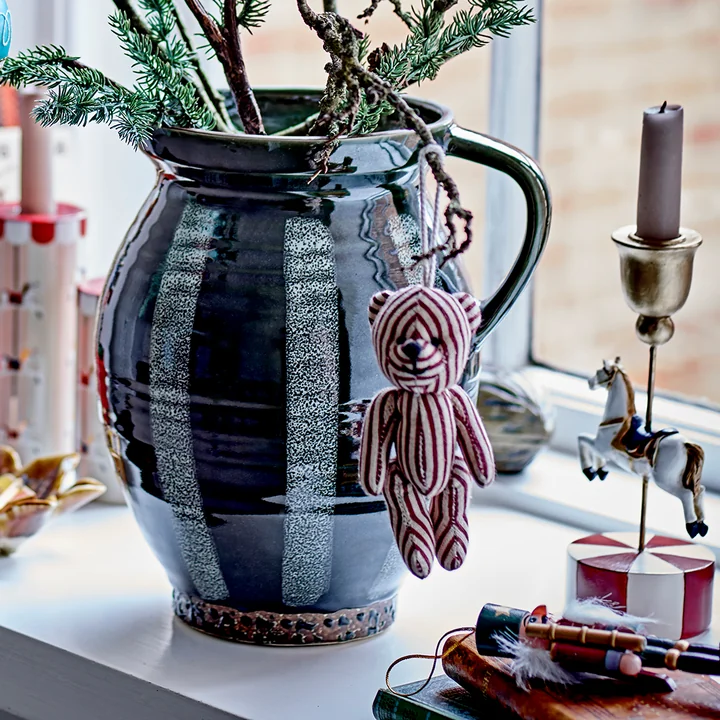 Bloomingville - Merry-go-round Kerzenhalter, Ø 7 x H 20 cm, gold / weiss