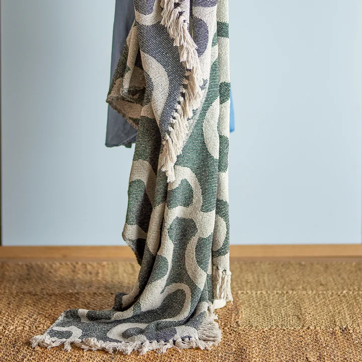 Bloomingville - Salobre Decke, 130 x 160 cm, schwarz