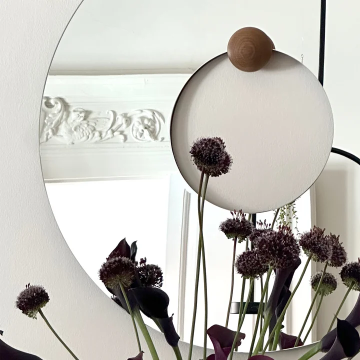 AYTM - Castellum Spiegel Ø 80 cm, klar / eiche geölt