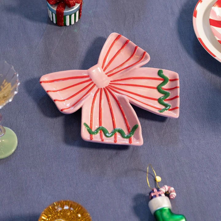 &klevering - Ribbon Dekoschale, 22 x 22 cm, pink / mehrfarbig