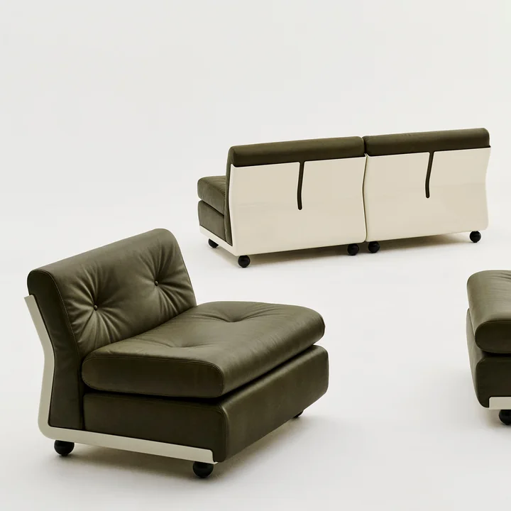 HAY - Amanta 2 Sitzer Sofa, cream beige / forest (Sense)