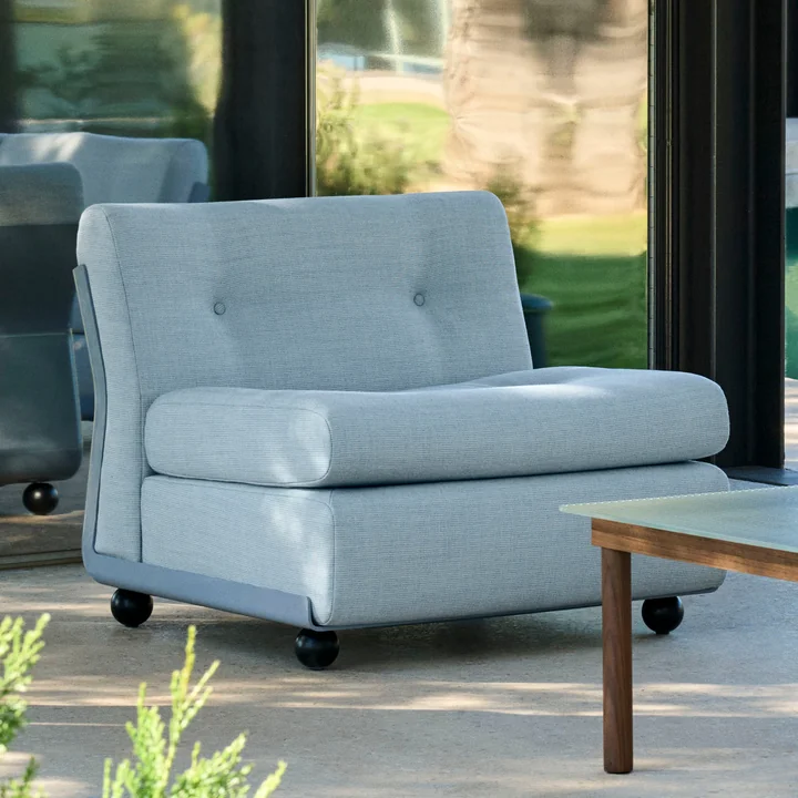 HAY - Amanta 1 Sitzer Sofa, frost blue / blaugrau (Kvadrat Naveli 723)