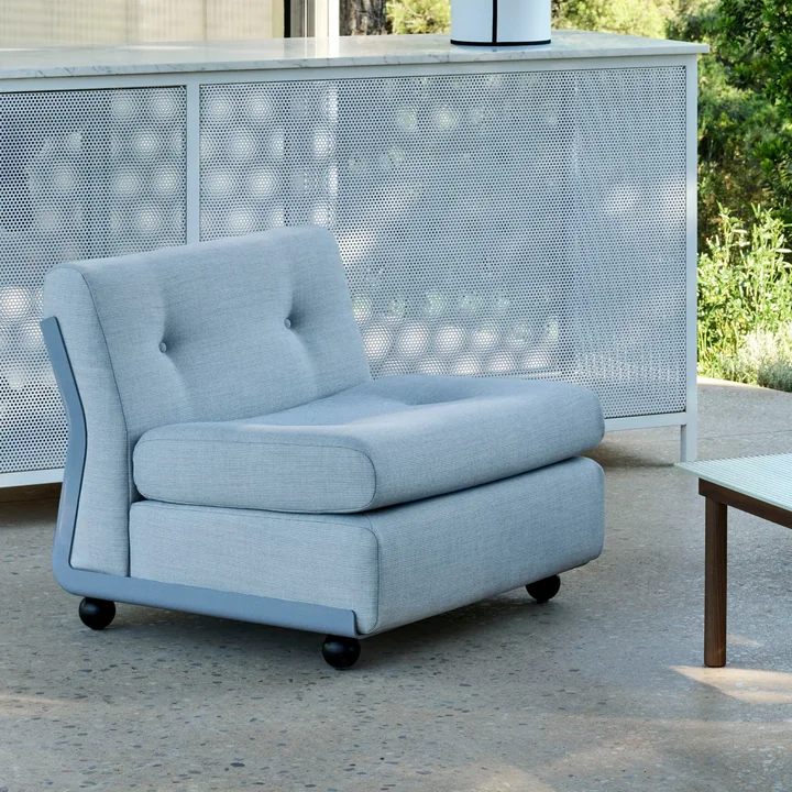 HAY - Amanta 1 Sitzer Sofa, frost blue / blaugrau (Kvadrat Naveli 723)