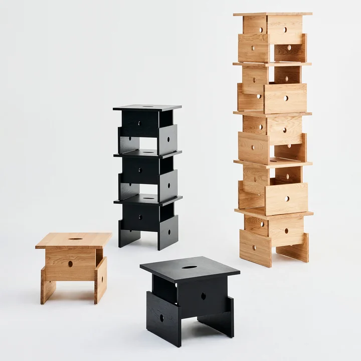 HAY - Woodbox Couchtisch, schwarz und Eiche geölt