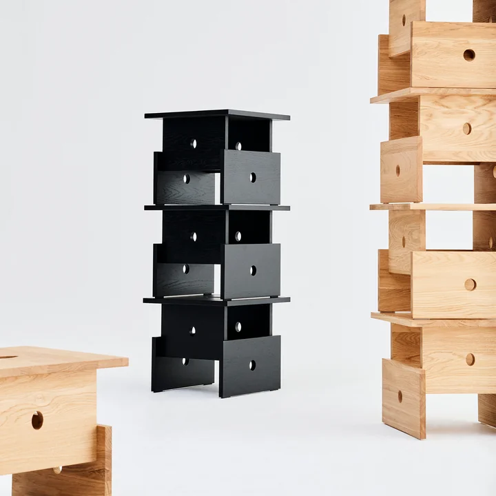 HAY - Woodbox Couchtisch, schwarz und Eiche geölt