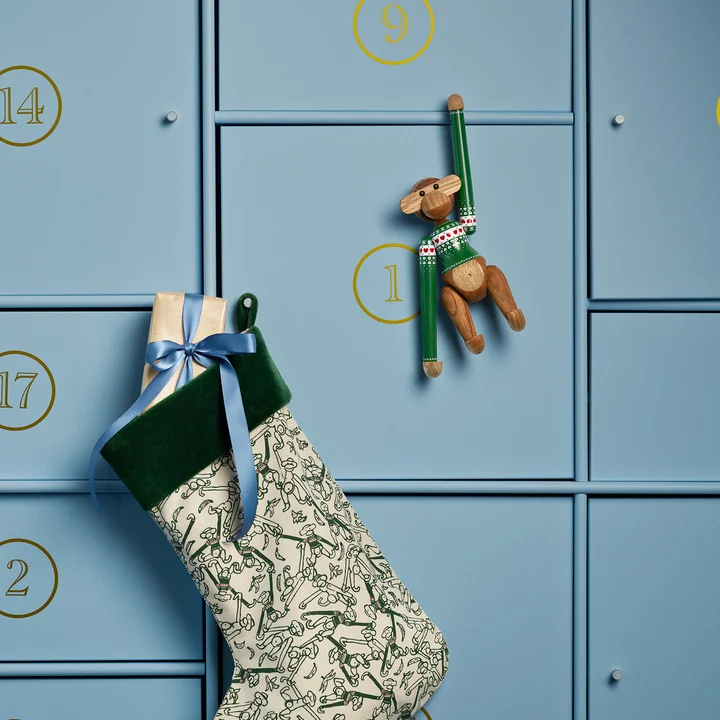 Kay Bojesen - Holz-Affe, Christmas Jumper 2025, mini, Limbaholz / Teakholz /grün