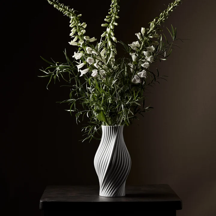 Lyngby Porcelæn - Twist Vase H 31 cm, weiss