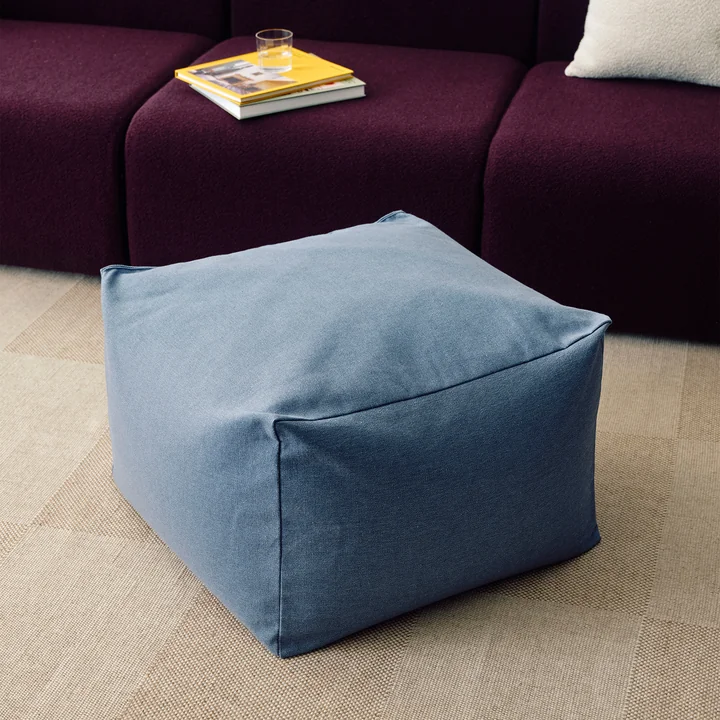 HAY - Story Pouf, H 40 cm, blau