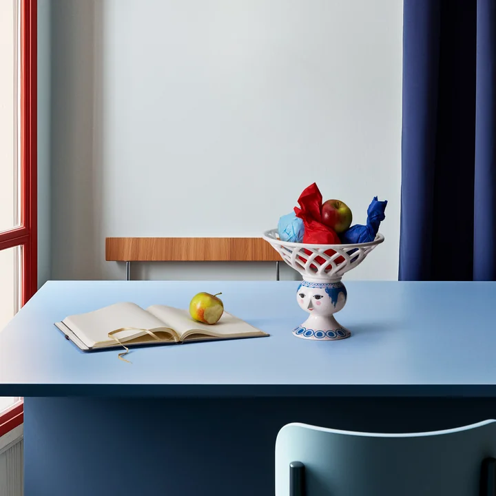 Bjørn Wiinblad - Dora Obstschale auf Fuss, Ø 25 cm, blau