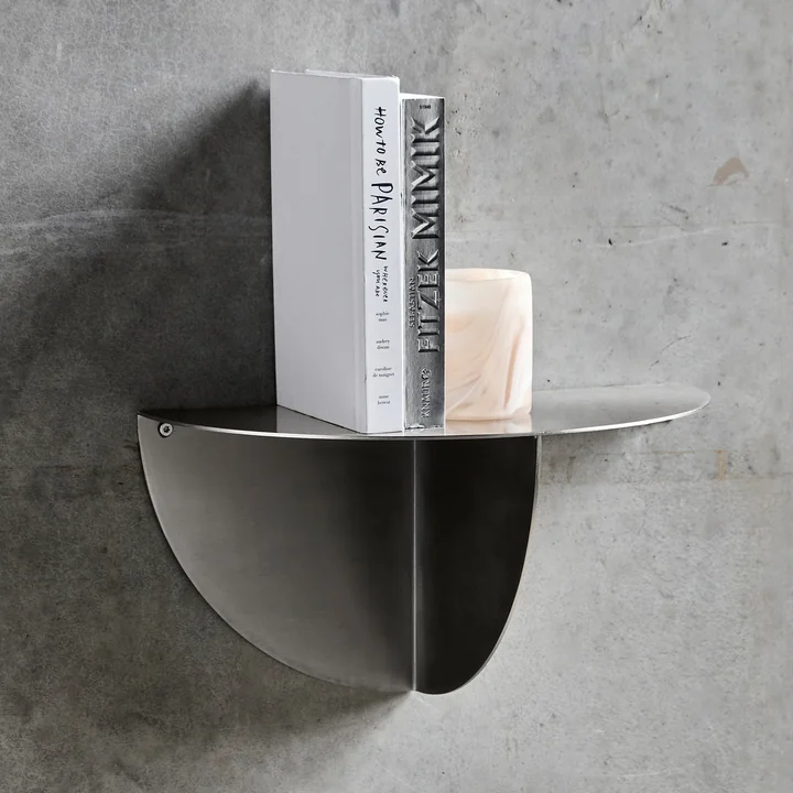 House Doctor - Mega Beistelltisch, H 18 cm, gebürstetes Silber-Finish