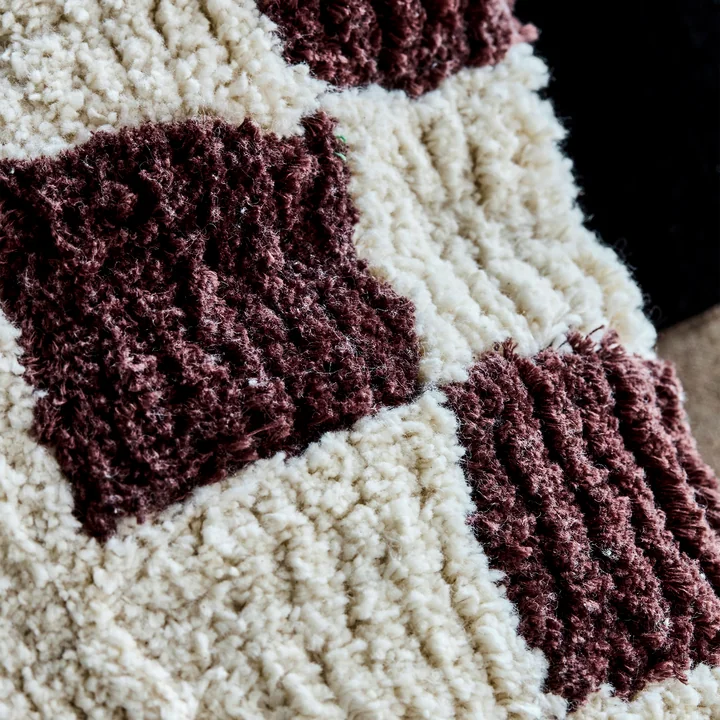 House Doctor - Chess Kissenbezug, 50 x 50 cm, braun / off-white