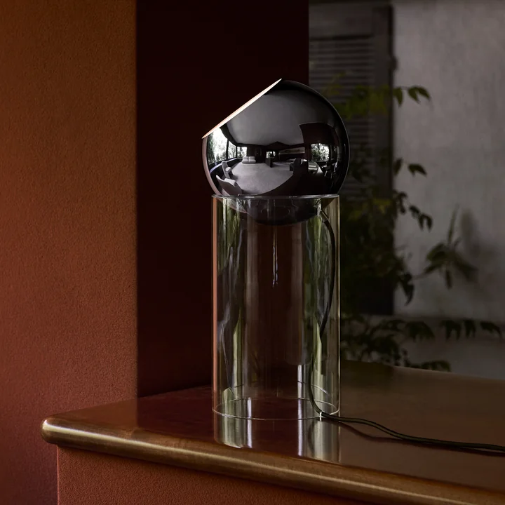 &Tradition - Topan VP14 Bodenleuchte, H 46,5 cm, klar / verchromt