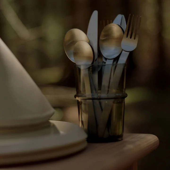 Ferm Living - Stelo Besteckset, Edelstahl gebürstet (4-teilig)