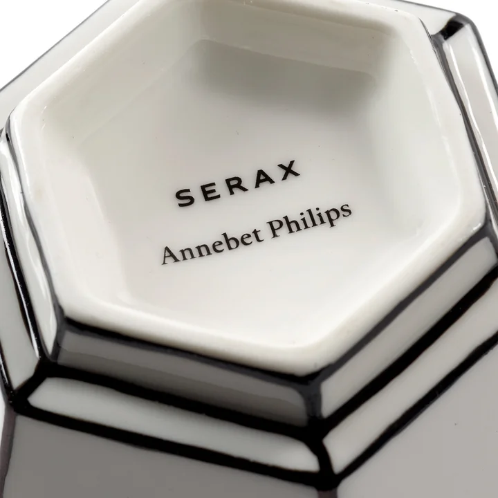 Serax - Carte Blanche Cappuccinotasse mit Untertasse, weiss / schwarz