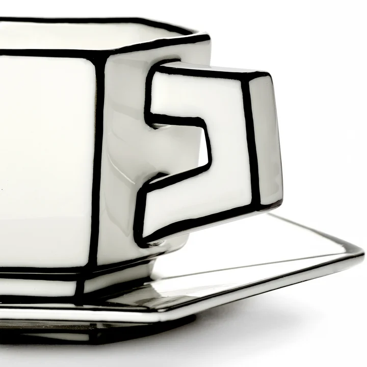 Serax - Carte Blanche Espressotasse mit Untertasse, weiss / schwarz