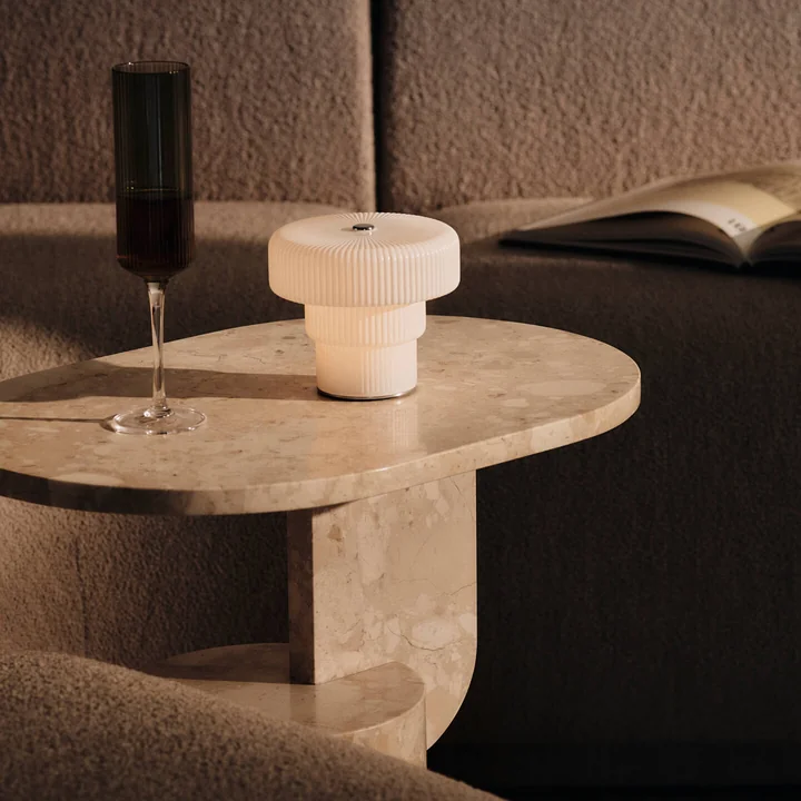 Ferm Living - Ripple LED Akku-Leuchte, weiss