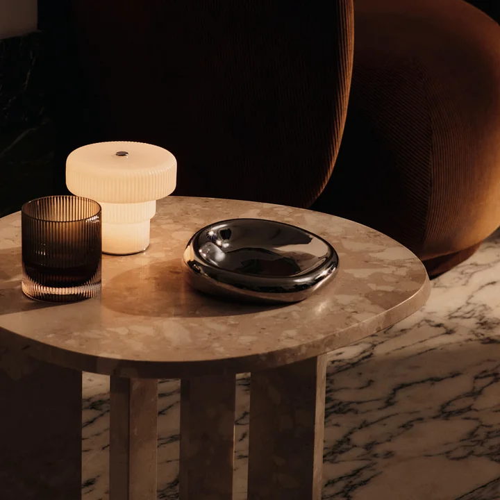 Ferm Living - Ripple LED Akku-Leuchte, weiss