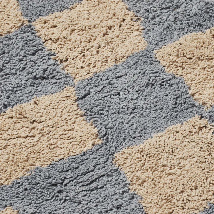 Ferm Living - Mara Kinderteppich, 150 x 80 cm, mist blue / warm sand